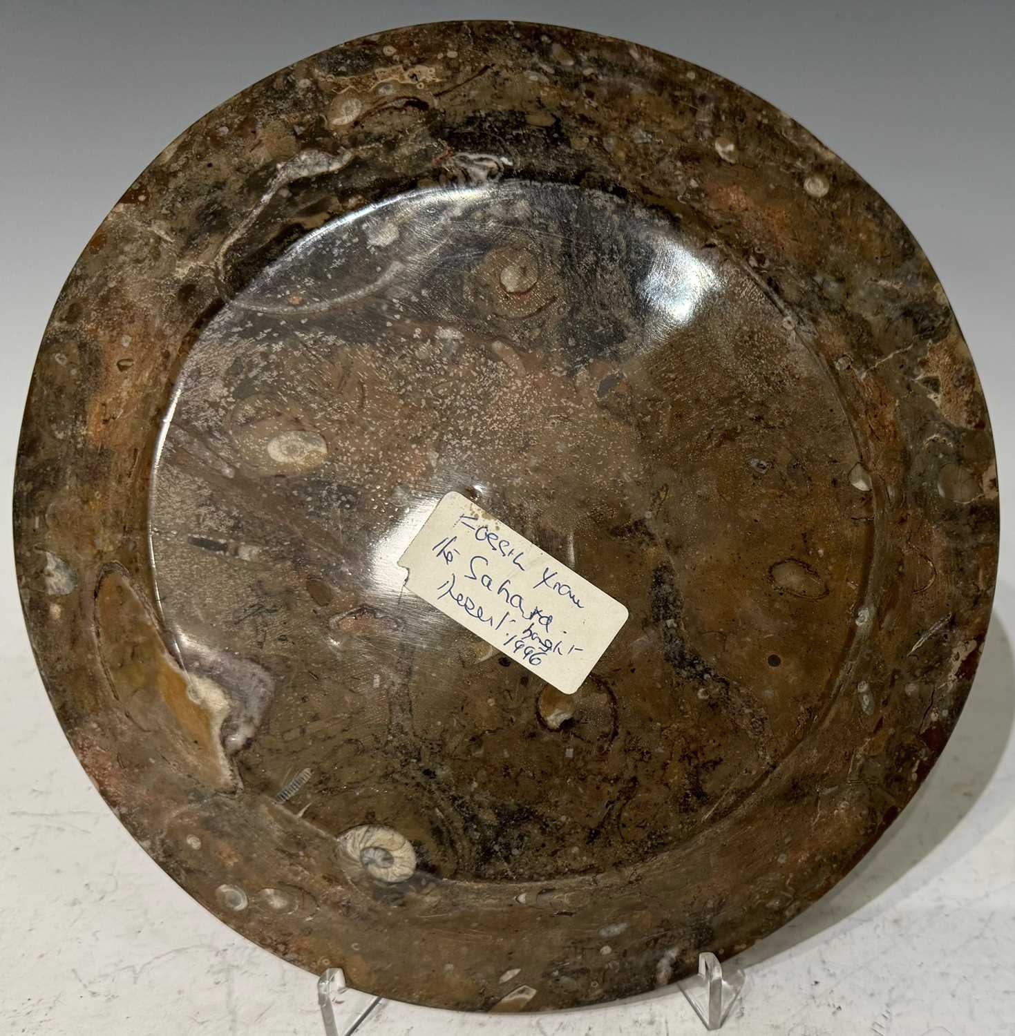 A 20th century stoneware plate with fossil inclusions, 24cm diameter. - Image 2 of 2