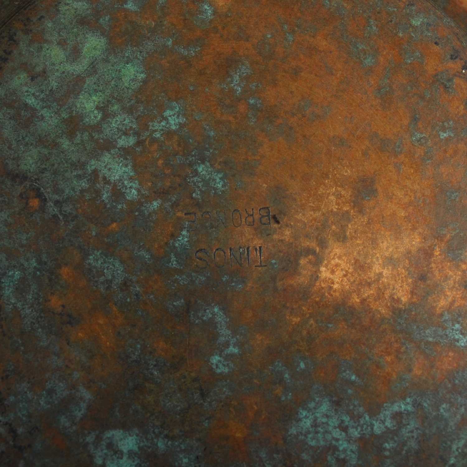 Tinos - an Art Deco Danish bronze circular dish, impressed marks, 16.5cm diameter. - Image 3 of 3