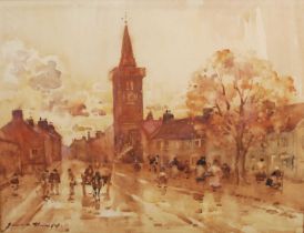 James Watterson Herald (1859-1914) Street scene with figures watercolour, signed lower left 35.5cm x