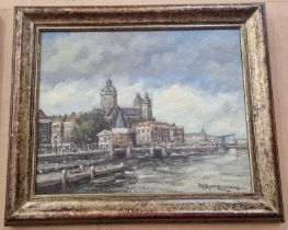 Hendrik Corneils Kranenburg (1871-1948) Oudezyds Kolk, Amsterdam Oil on canvas, signed lower right