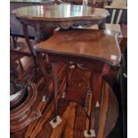 An Edwardian mahogany oval shaped occasional table on four foliate carved supports, 78cm wide,