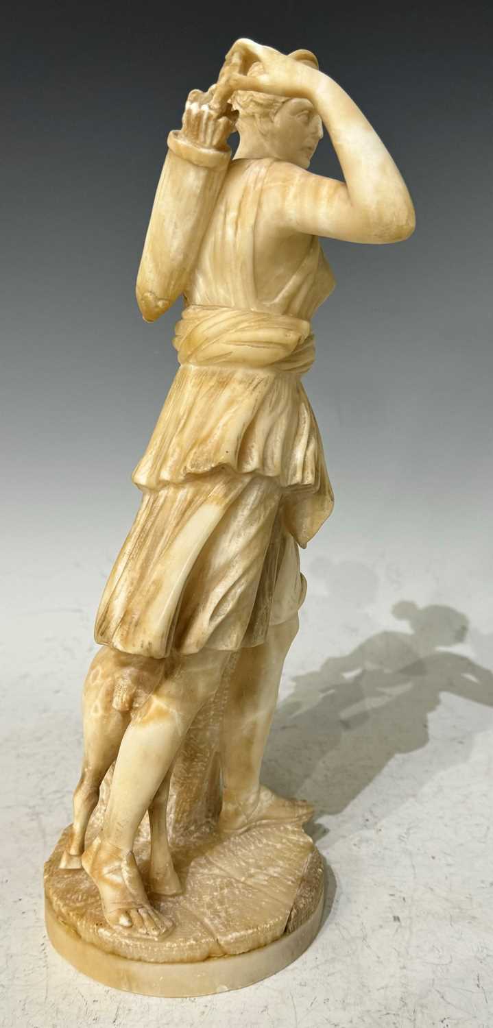 An alabaster sculpture of The Diana of Versailles or Artemis, the ancient Greek Goddess of the Hunt, - Image 4 of 4