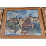 20th century British School A Summer Landscape oil on board 39.5cm x 49.5cm, framed and glazed
