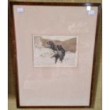 James McArdle Gordon Setters coloured etching, signed lower right, inscribed lower left framed and