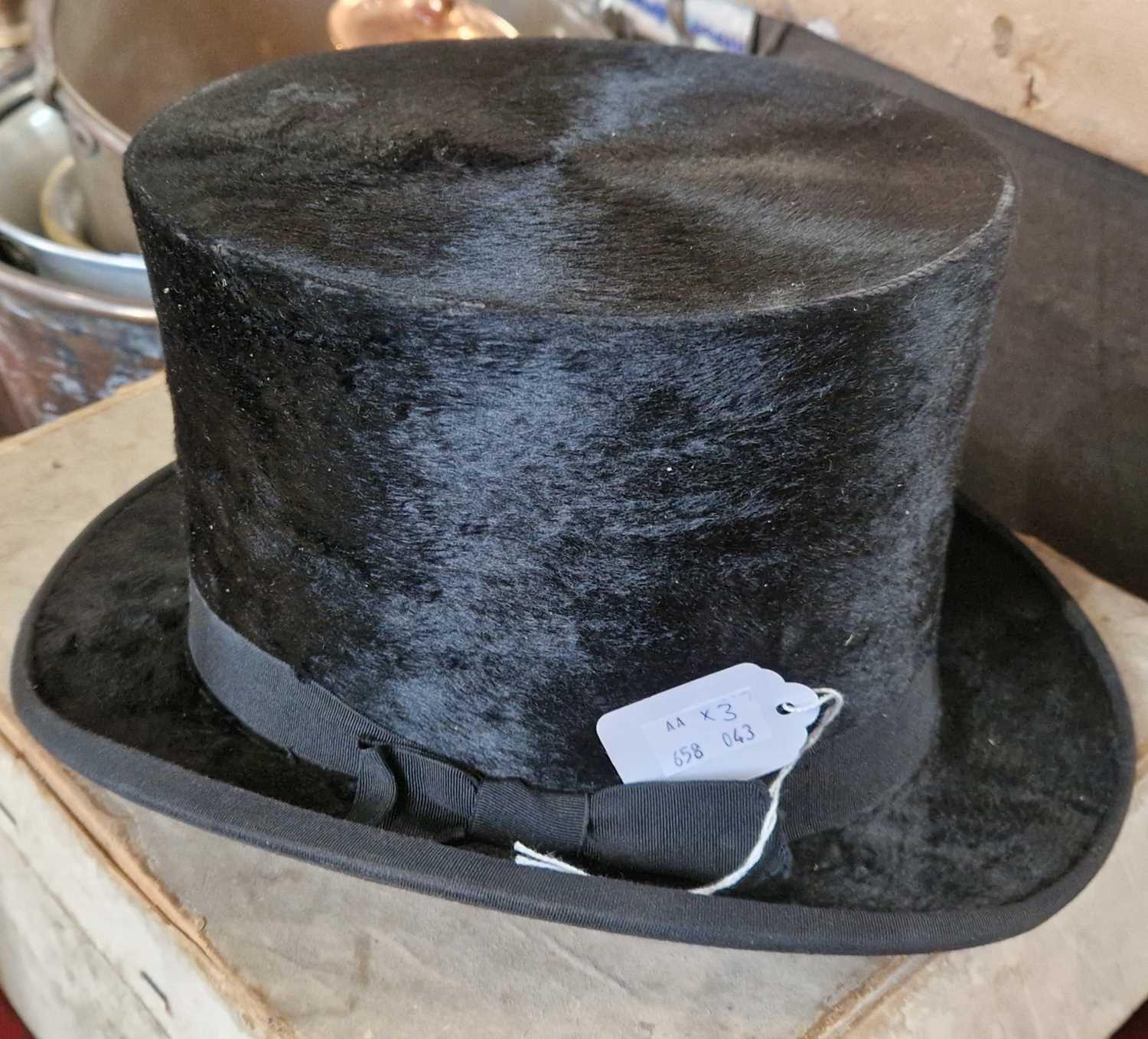A boxed Christy's of London Imperial Quality top hat; a Tress & Co of London top hat with - Image 4 of 4