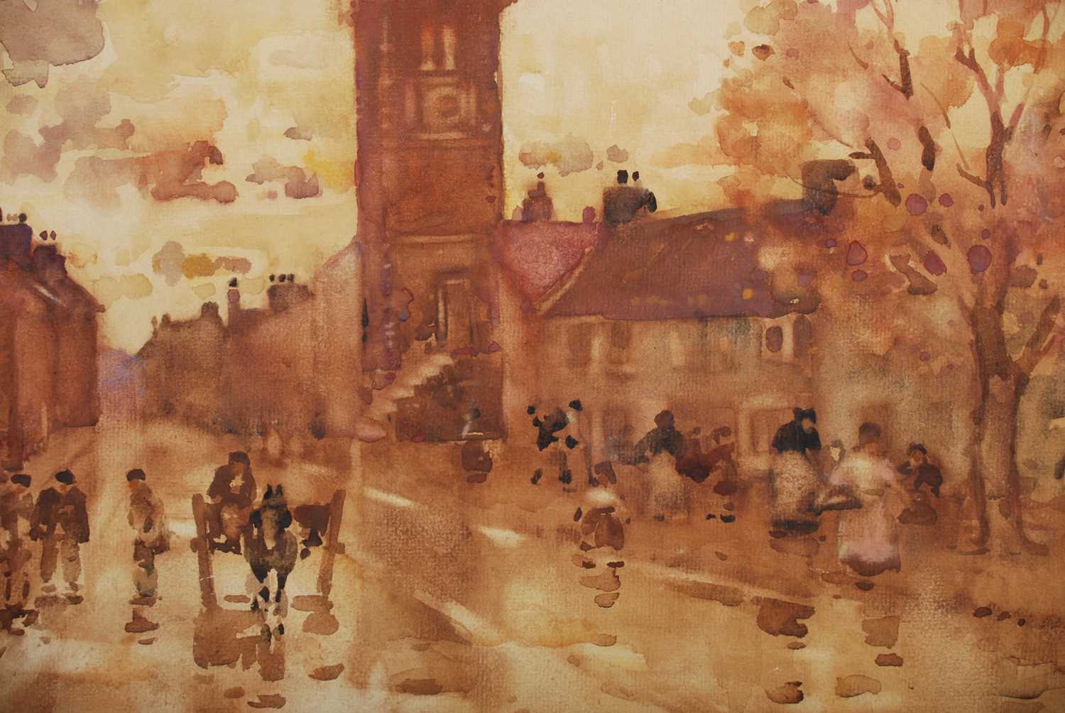 James Watterson Herald (1859-1914) Street scene with figures watercolour, signed lower left 35.5cm x - Bild 4 aus 5