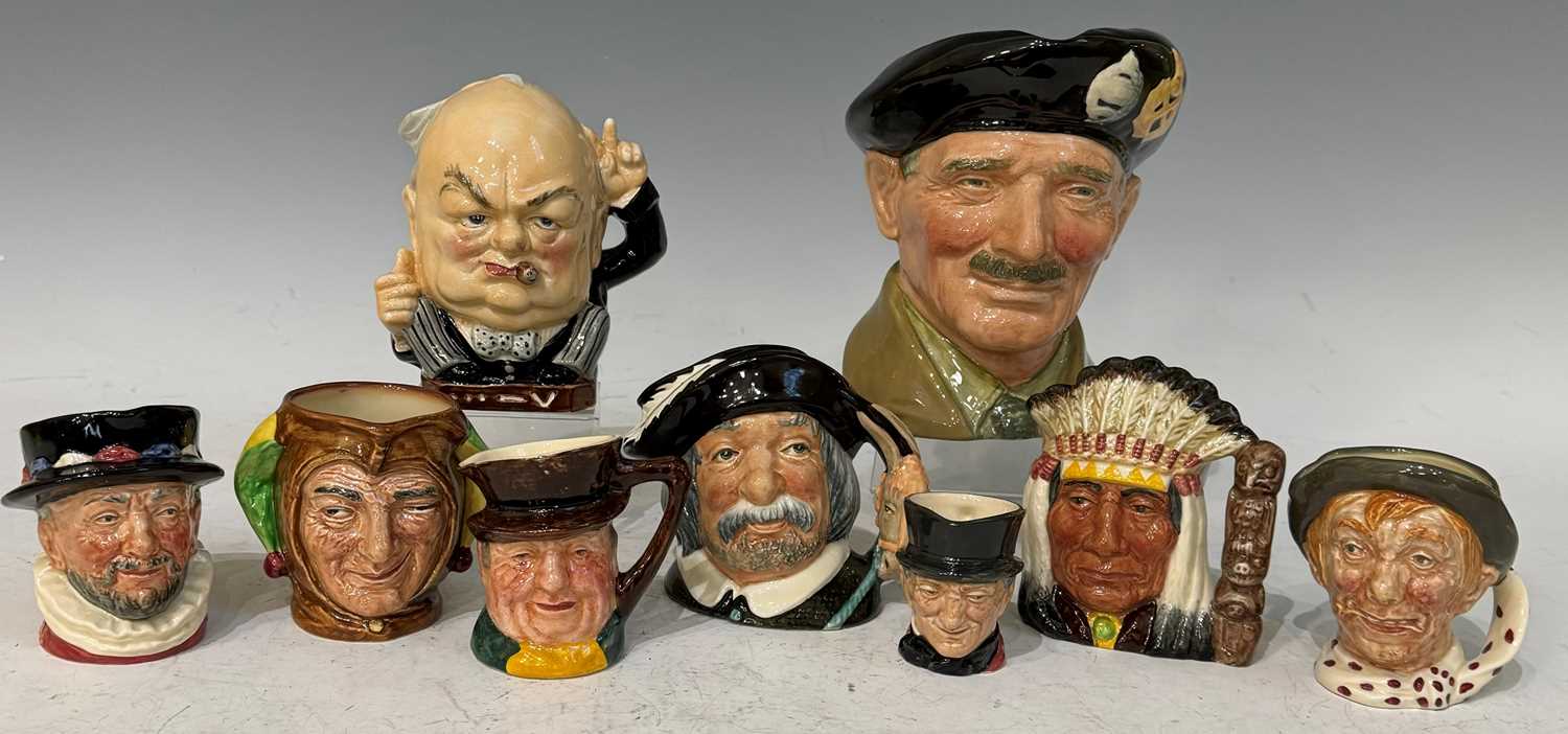 A group of seven Royal Doulton character jugs comprising, Sancho Panca D6461 COPR 1956, North