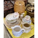 A collection of antique ceramics to include six Coalport cups and saucers; a treacle glazed