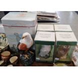 Whisky memorabilia interest - five boxed Royal Doulton bird form decanters comprising a boxed The