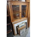 An Ercol blondewood three tier hostess trolley, 71cm wide, together with a similar blondewood corner