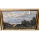 19th century Scottish School West coast highland landscape oil on canvas 34.5cm x 59.5cm, framed