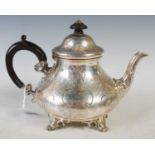 A Victorian silver teapot, London, 1853, makers mark of EB & JB for Edward Barnard & John Barnard,