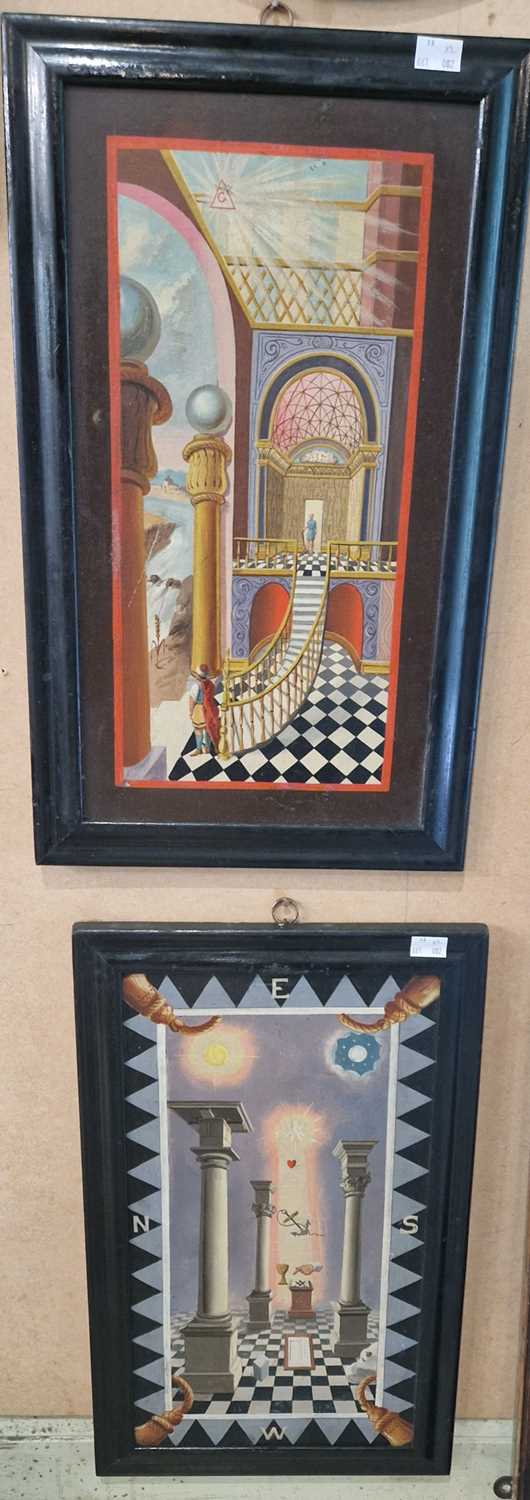 Masonic Interest - Late 19th / early 20th century British School A pair of Masonic tracing