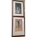 Wilfred Crawford Appleby (b.1889) Glasgow Cathedral interior etching, signed lower right,