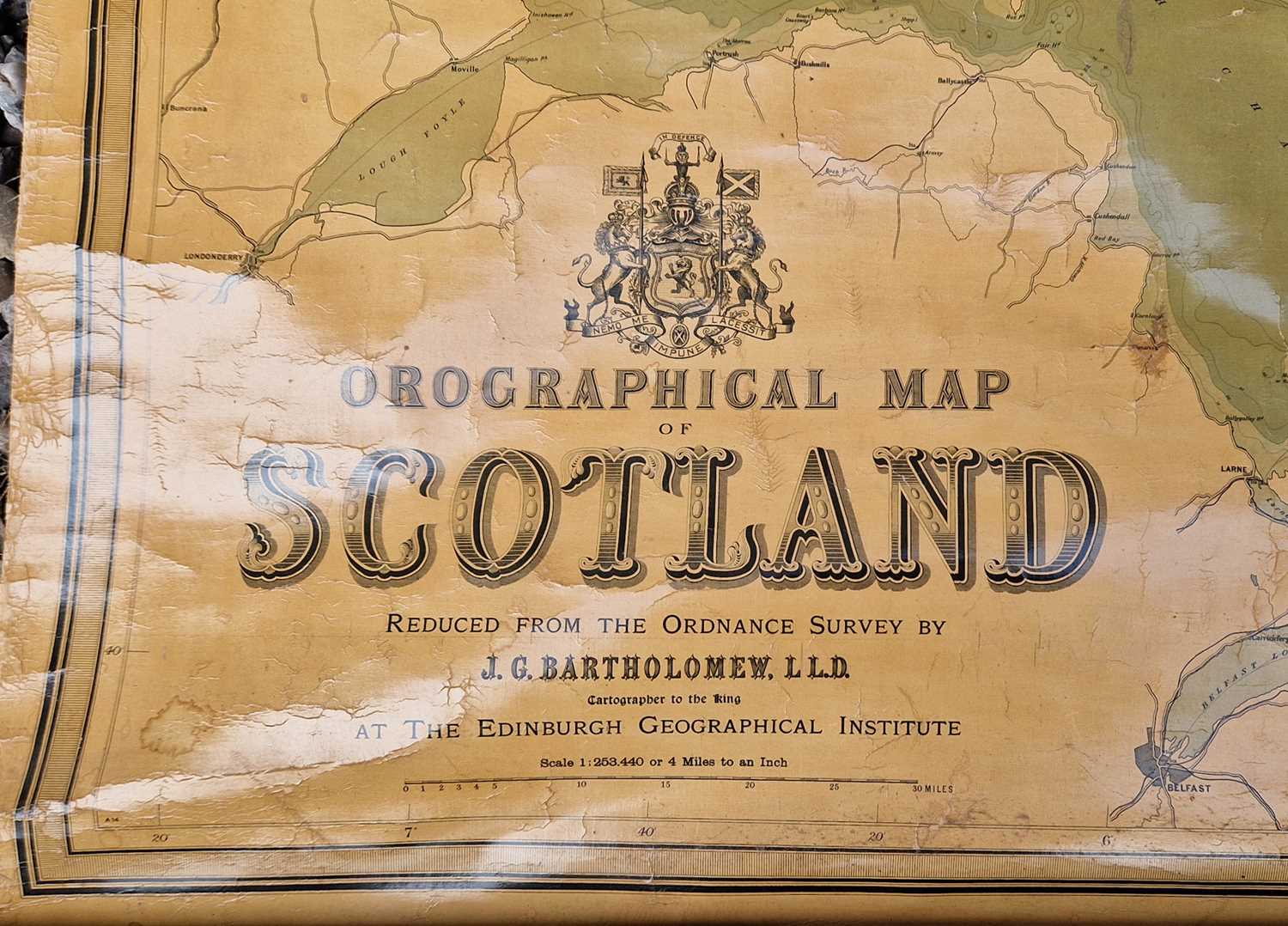 A late 19th / early 20th century Orographical map of Scotland, reduced from the Ordinance Survey - Image 2 of 3
