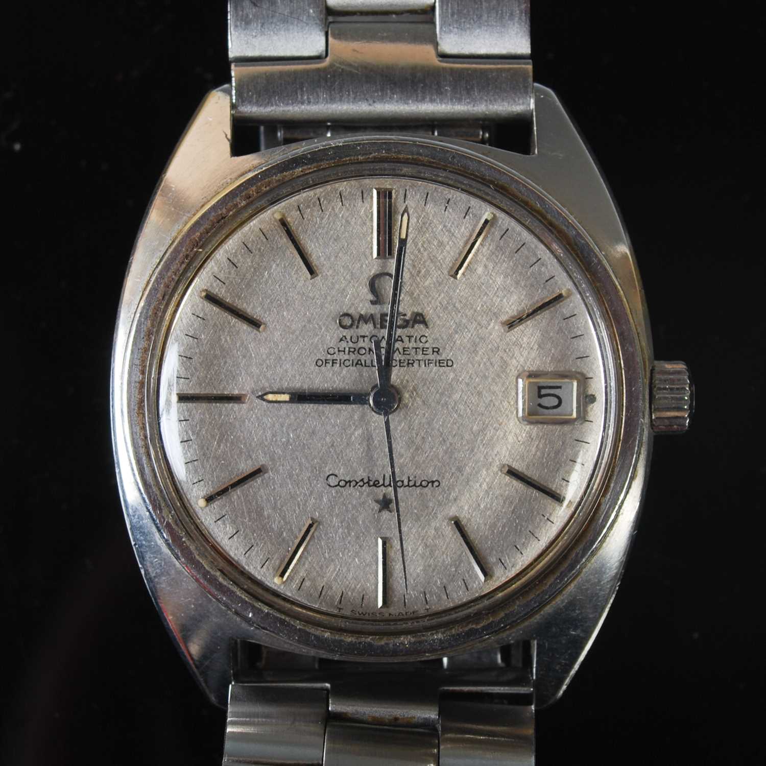 A vintage Gentleman’s Omega Constellation automatic chronometer bracelet wristwatch, the silvered - Image 2 of 3