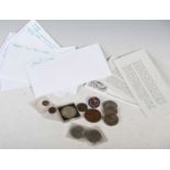 A collection of assorted vintage coinage and bank notes, to include two Royal Bank of Scotland