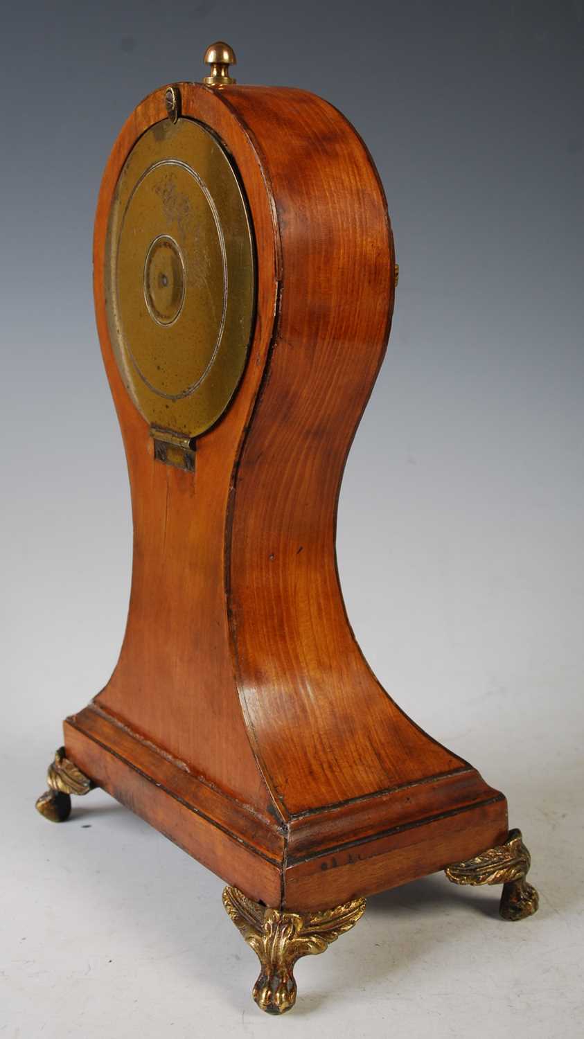 A 19th century satinwood, marquetry and gilt metal mounted mantle clock, with black and white - Image 2 of 2