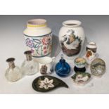 A group of mixed wares to include; a Moorcroft ashtray, a Shelly 'late foley' bud vase with