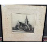 A. P. Thomson Glasgow Cathedral etching, signed lower right 26.5cm x 31.5cm, framed and glazed
