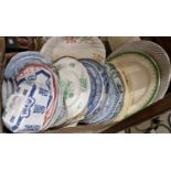 A box of assorted mixed ceramics to include examples by Spode, Grindleys, Allertons etc.