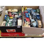 A collection of assorted Corgi, Dinky, Lesney vintage toy vehicles to include cars, trucks,