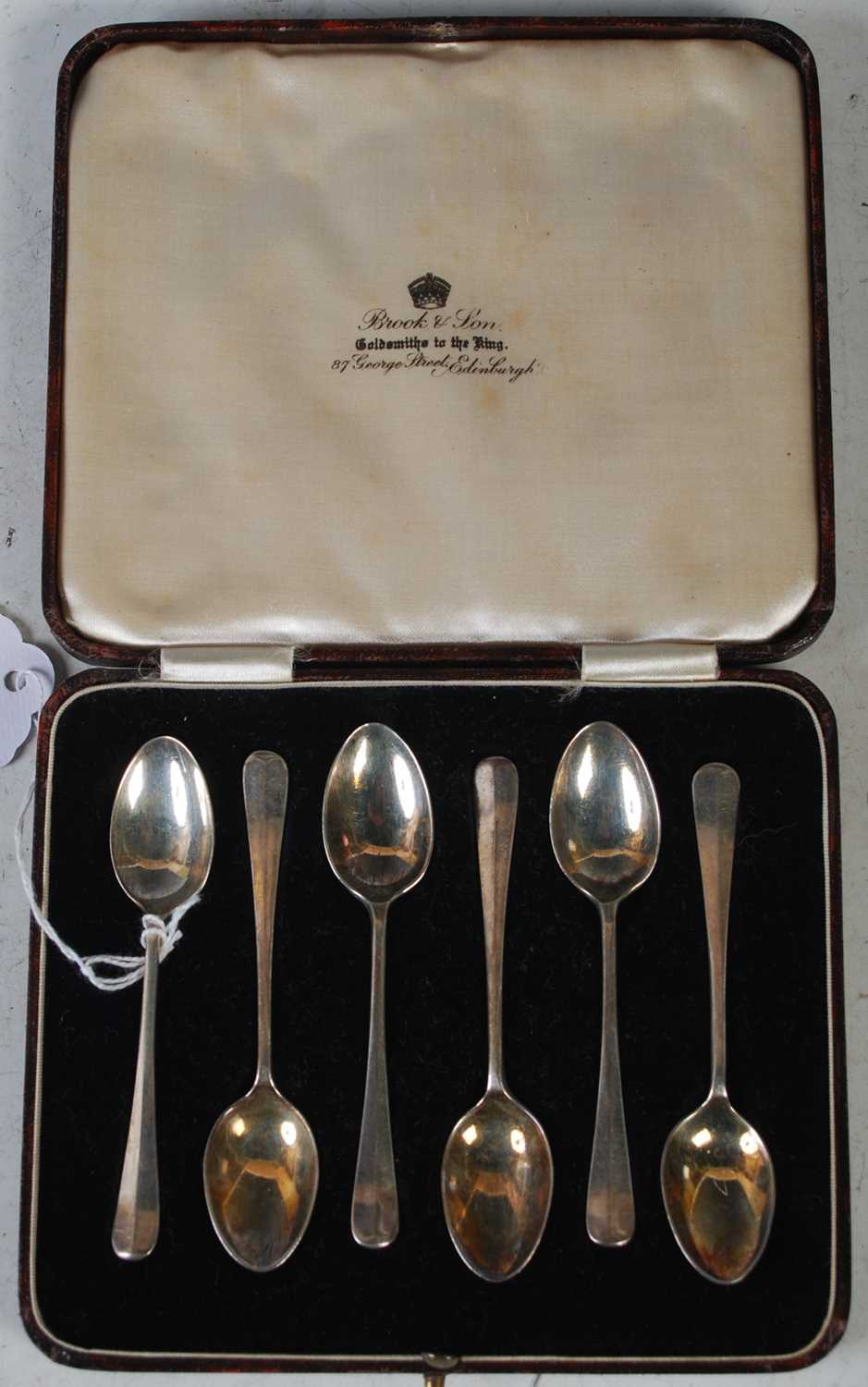 A cased set of six Edinburgh silver coffee spoons