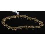 A 9ct gold bracelet stamped 375, 11.1 grams.