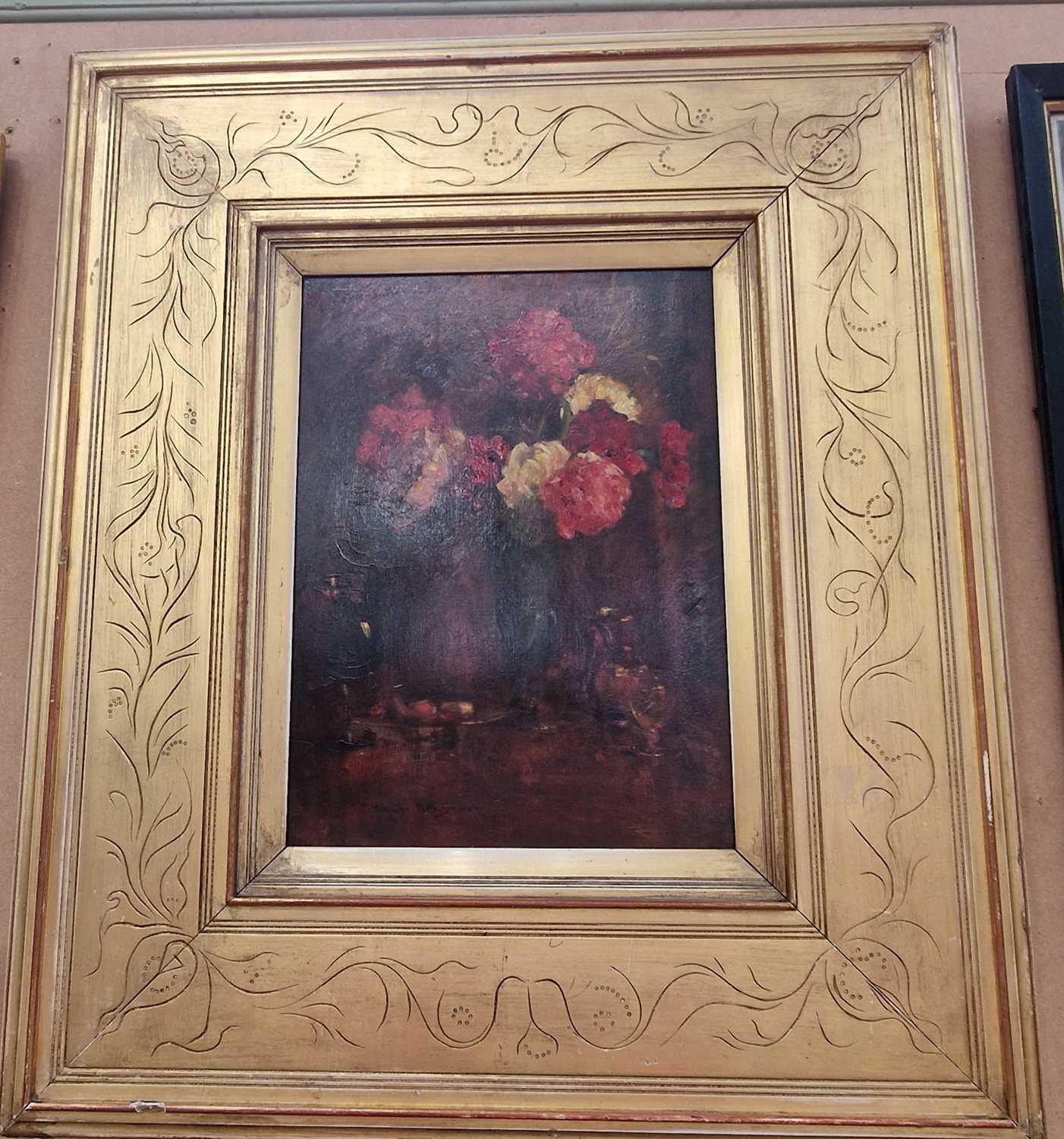 J. Hamilton Hay (early 20th century) Carnations oil on panel, signed and dated 1906 lower left,