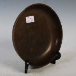 Tinos - an Art Deco Danish bronze circular dish, impressed marks, 16.5cm diameter.