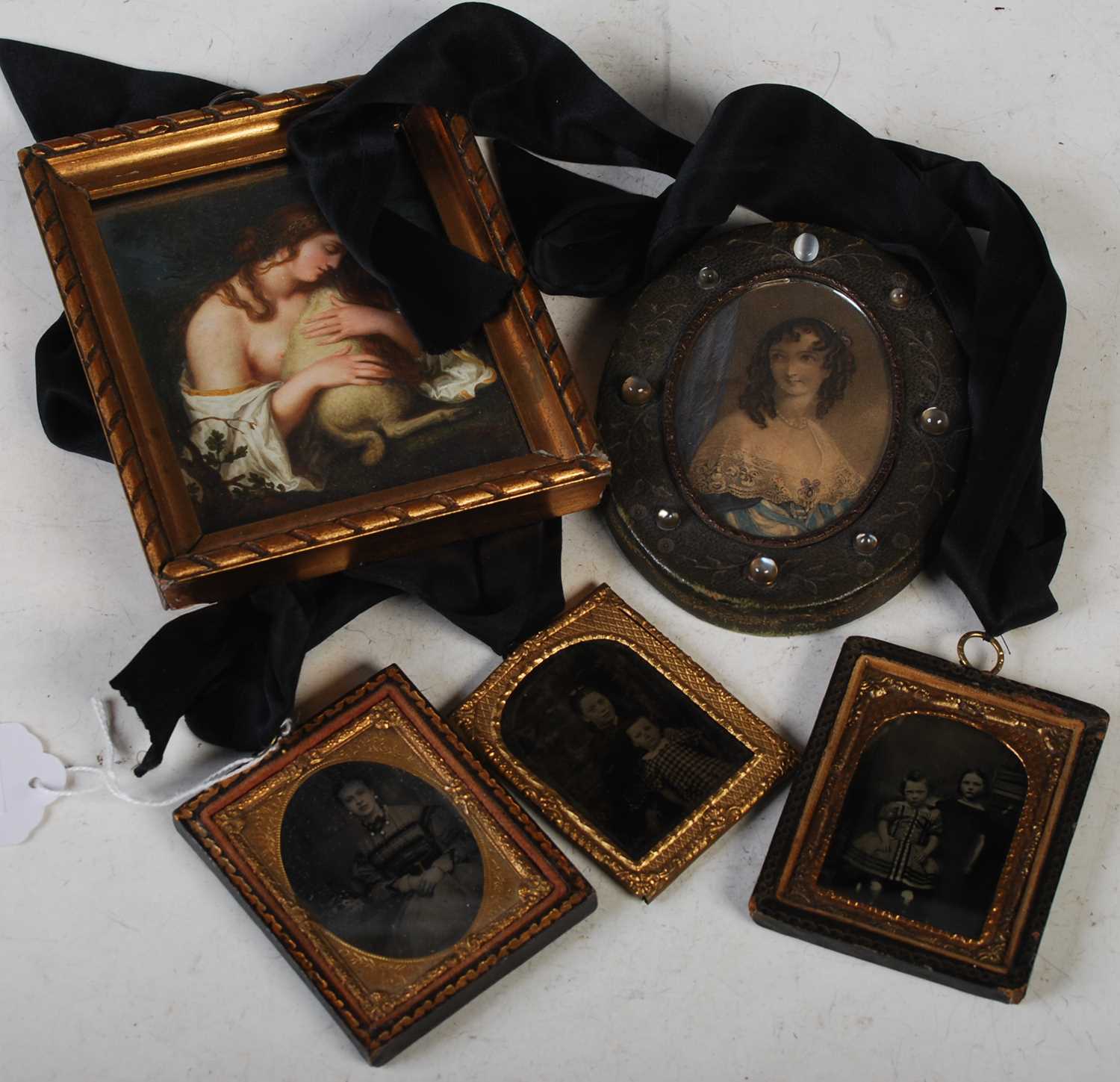 A group of small portrait pictures to include Continental School after Giovanni Biliverti, Allegorie