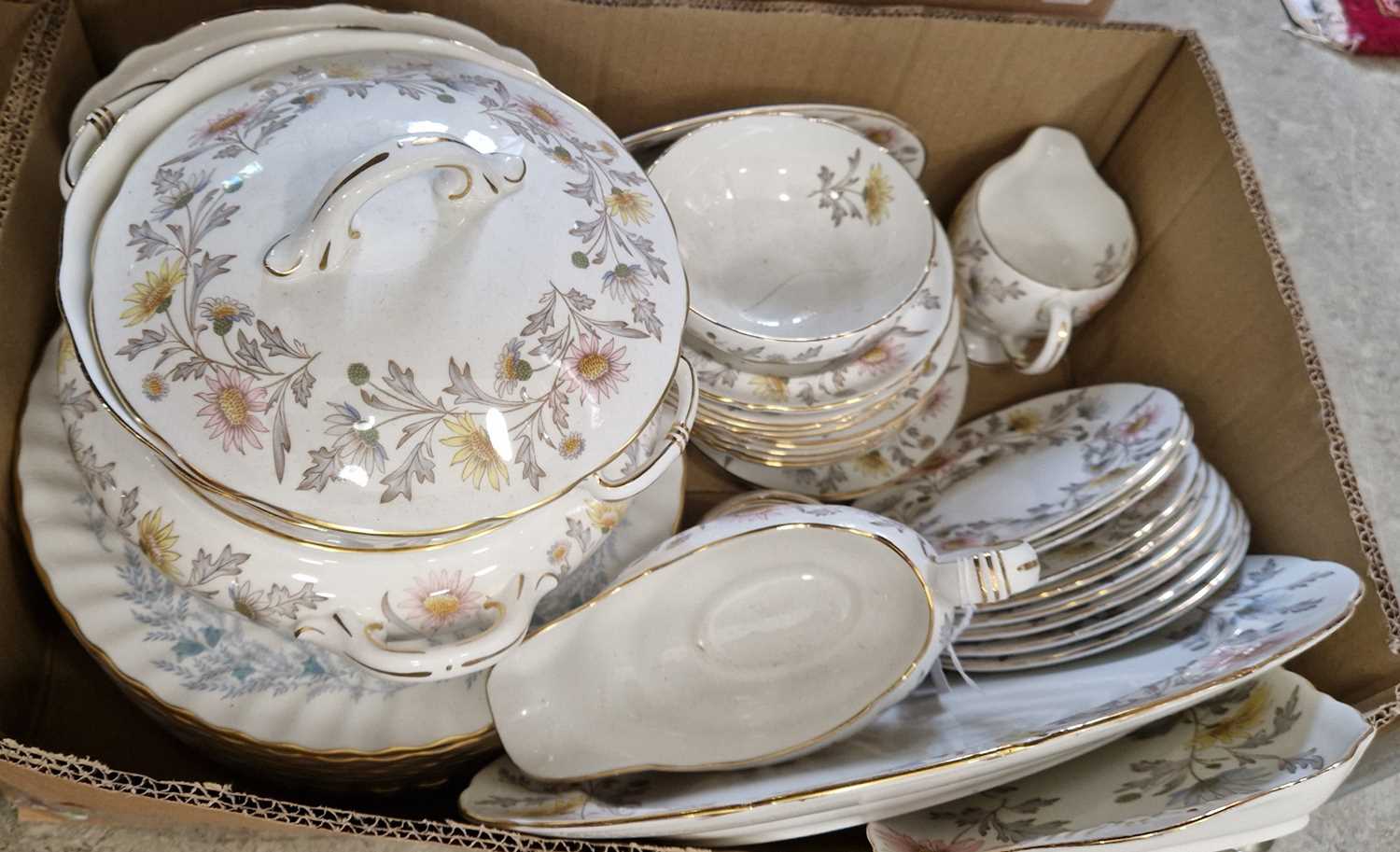 Two boxes - A Foley “Somerset” pattern part tea/dinner service, together with some Coalport “ - Image 2 of 2