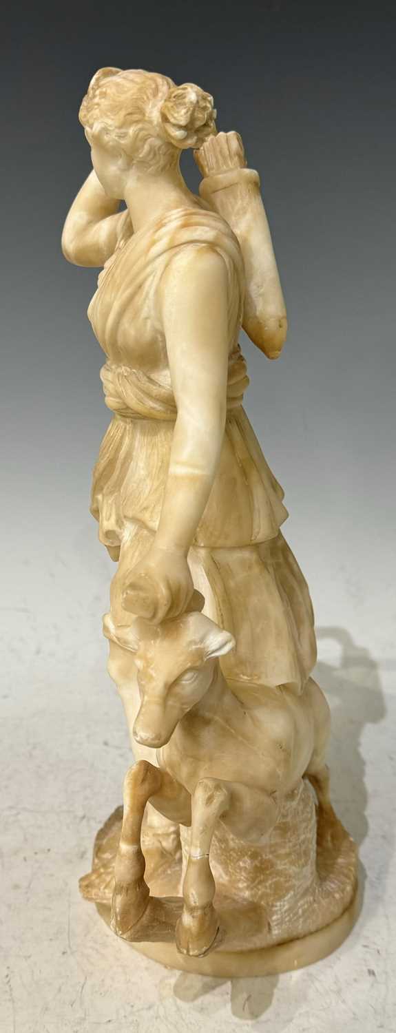An alabaster sculpture of The Diana of Versailles or Artemis, the ancient Greek Goddess of the Hunt, - Image 2 of 4