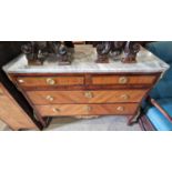 A late 19th century French Transitional style kingwood and gilt metal mounted commode, the mottled