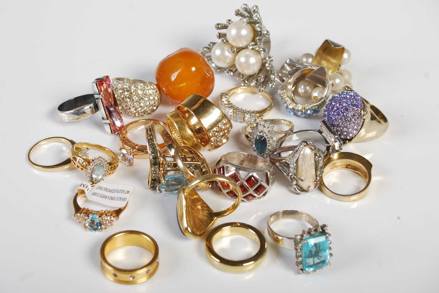 A Collection of assorted modern dress rings.