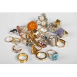 A Collection of assorted modern dress rings.