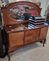 An early 20th century mahogany bowfront mirror-back sideboard, 151cm wide.