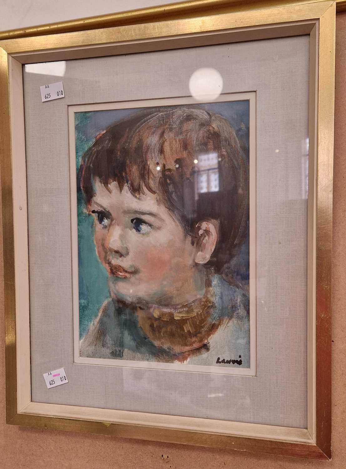 ARR Hamish Lawrie (1919-1987) Portrait of a boy oil on canvas board, signed lower right 25.5cm x