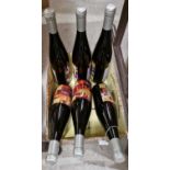 Six bottles of 1998 Volxheimer Rheingrafenstein kabinet rheiinhessen 750ml, each with a different