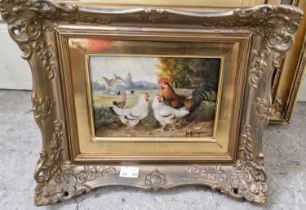 Four assorted pictures to include pair of watercolours in the manner of Birket Foster RWS -