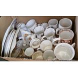 A box of assorted Royal Commemorative wares to include mugs, plates, glasses etc.