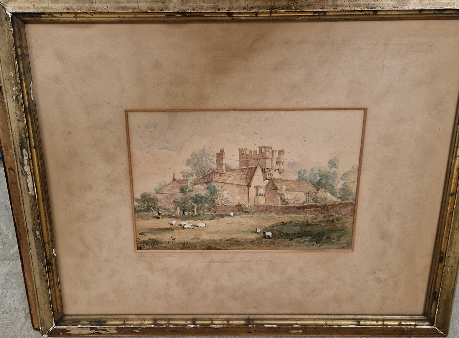 John Storey (1828-1888) Morthams Tower, Rokey watercolour, signed and dated 1866 15cm x 23cm, framed - Image 4 of 4