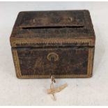 A late 19th Century Scottish Voting / Ballot box, by 'W&J Milne. Makers. 126 Princes St