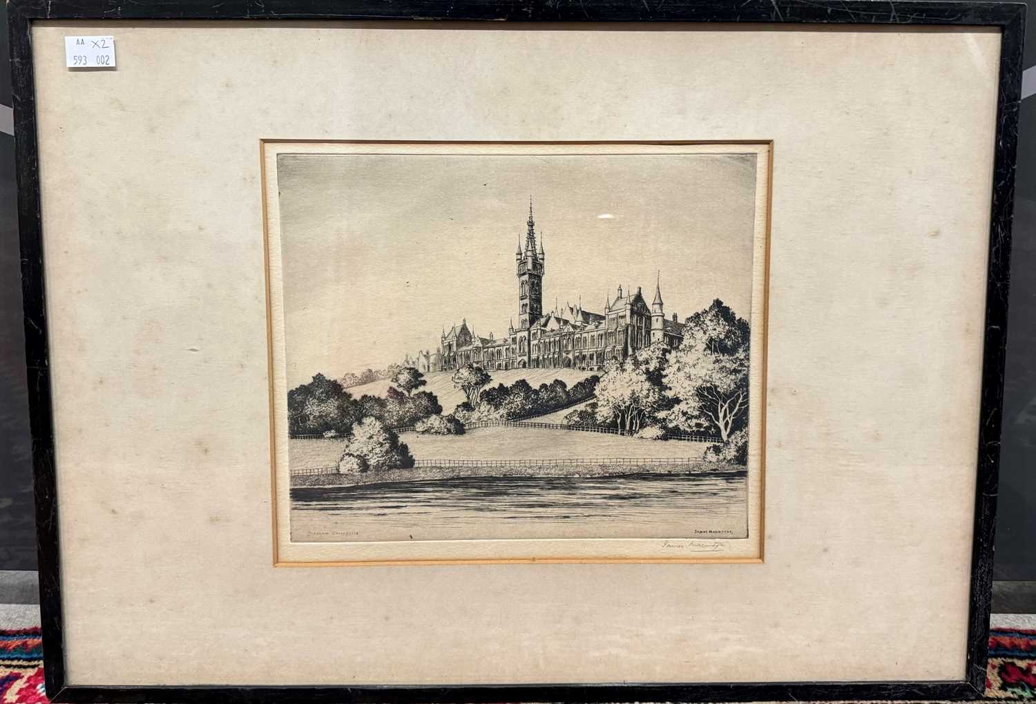A. P. Thomson Glasgow Cathedral etching, signed lower right 26.5cm x 31.5cm, framed and glazed - Image 2 of 2