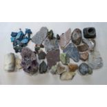 Gemology & Mineralogy Interest - a box containing a varied collection of rock specimens to include