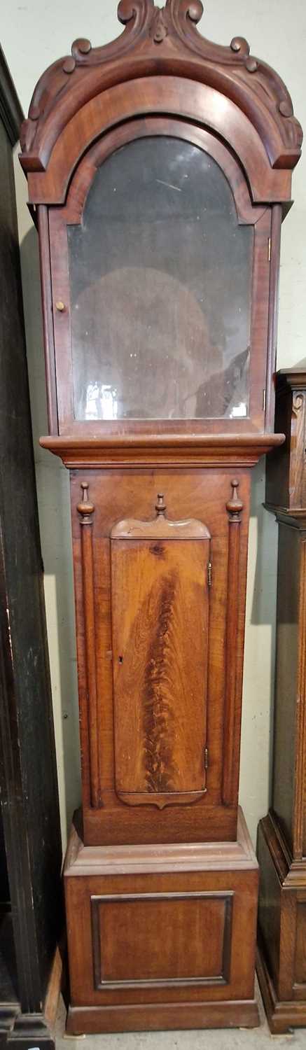 A 19th century mahogany longcase clock case only, 223cm high.
