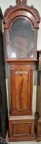 A 19th century mahogany longcase clock case only, 223cm high.