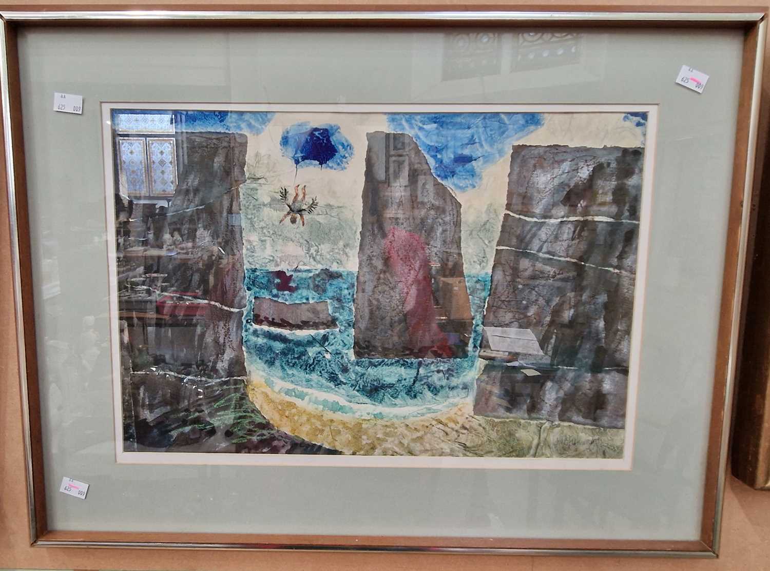 ARR John Baxter Fleming RSW (1912-1986) The Fall of Icarus mixed media, signed lower right 33cm x