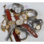 A collection of assorted vintage Gentleman's and Ladies wristwatches to include Sekonda Shockproof