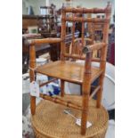 A late Victorian faux bamboo dolls chair.